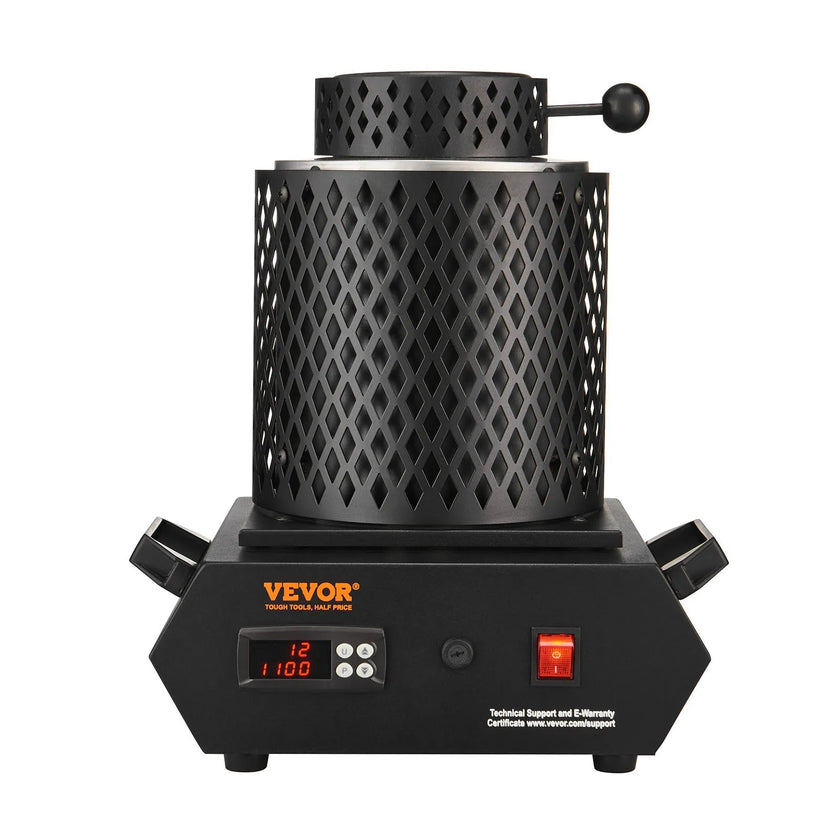 Gold Melting Furnace, 1350W PID Digital Electric Furnace with 1 kg & 3 kg Ceramic Crucibles, 2102°F (1150°C)