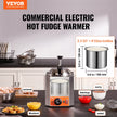 VEVOR Electric Cheese Dispenser with Pump, 2.3 Qt Commercial Hot Fudge Warmer, Stainless Steel Heated Pump Dispenser, 86-230? Temp Adjustable Nacho Cheese Sauce Warmer, for Hot Fudge Cheese Caramel