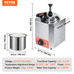 VEVOR Electric Cheese Dispenser with Pump, 2.3 Qt Commercial Hot Fudge Warmer, Stainless Steel Heated Pump Dispenser, 86-230? Temp Adjustable Nacho Cheese Sauce Warmer, for Hot Fudge Cheese Caramel
