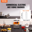 VEVOR Electric Bottle Warmer with Bottle, 0.57 Qt Commercial Cheese Dispenser, Hot Fudge Warmer 86-185? Temp Adjustable, Plastic Bottle Nacho Cheese Sauce Warmer for Hot Fudge Cheese Caramel, Square