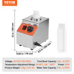 VEVOR Electric Bottle Warmer with Bottle, 0.57 Qt Commercial Cheese Dispenser, Hot Fudge Warmer 86-185? Temp Adjustable, Plastic Bottle Nacho Cheese Sauce Warmer for Hot Fudge Cheese Caramel, Square