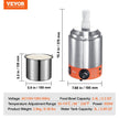 VEVOR Electric Cheese Dispenser with Pump, 2.3 Qt Commercial Hot Fudge Warmer, Plastic Pump Dispenser, 86-230? Temp Adjustable Nacho Cheese Sauce Warmer, for Hot Fudge Cheese Caramel