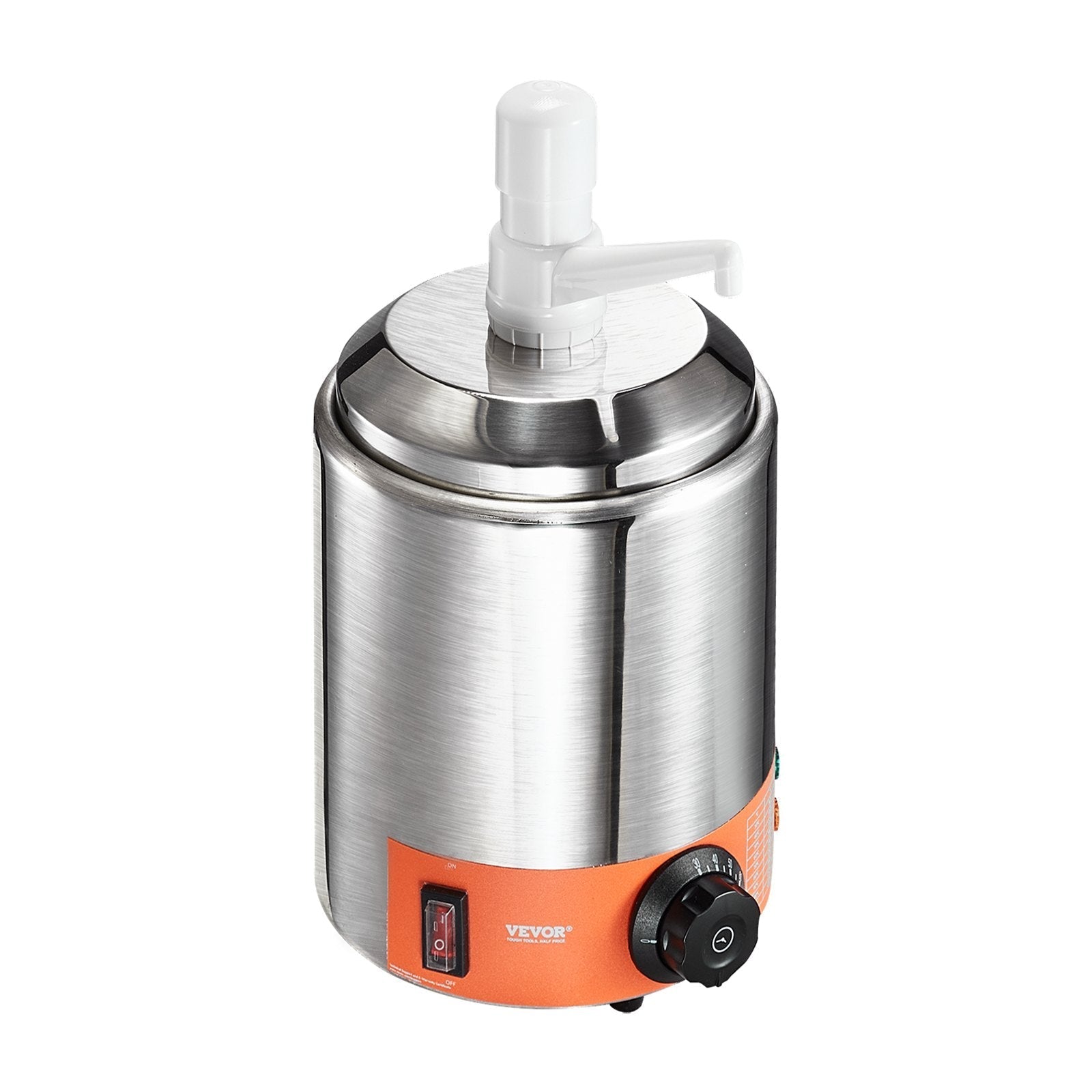 VEVOR Electric Cheese Dispenser with Pump, 2.3 Qt Commercial Hot Fudge Warmer, Plastic Pump Dispenser, 86-230? Temp Adjustable Nacho Cheese Sauce Warmer, for Hot Fudge Cheese Caramel