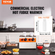 VEVOR Electric Bottle Warmer with Bottles, 0.57x2 Qt Commercial Cheese Dispenser, Hot Fudge Warmer 86-185? Temp Adjustable, Plastic Double Bottles Nacho Cheese Warmer, for Hot Fudge Cheese Caramel