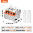 VEVOR Electric Bottle Warmer with Bottles, 0.57x2 Qt Commercial Cheese Dispenser, Hot Fudge Warmer 86-185? Temp Adjustable, Plastic Double Bottles Nacho Cheese Warmer, for Hot Fudge Cheese Caramel