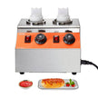 VEVOR Electric Bottle Warmer with Bottles, 0.57x2 Qt Commercial Cheese Dispenser, Hot Fudge Warmer 86-185? Temp Adjustable, Plastic Double Bottles Nacho Cheese Warmer, for Hot Fudge Cheese Caramel