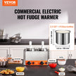 VEVOR Electric Cheese Dispenser with Pumps, 2.3x2 Qt Commercial Hot Fudge Warmer, Plastic Double Pumps Dispenser, 86-230? Temp Adjustable Nacho Cheese Sauce Warmer, for Hot Fudge Cheese Caramel