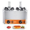 VEVOR Electric Cheese Dispenser with Pumps, 2.3x2 Qt Commercial Hot Fudge Warmer, Plastic Double Pumps Dispenser, 86-230? Temp Adjustable Nacho Cheese Sauce Warmer, for Hot Fudge Cheese Caramel