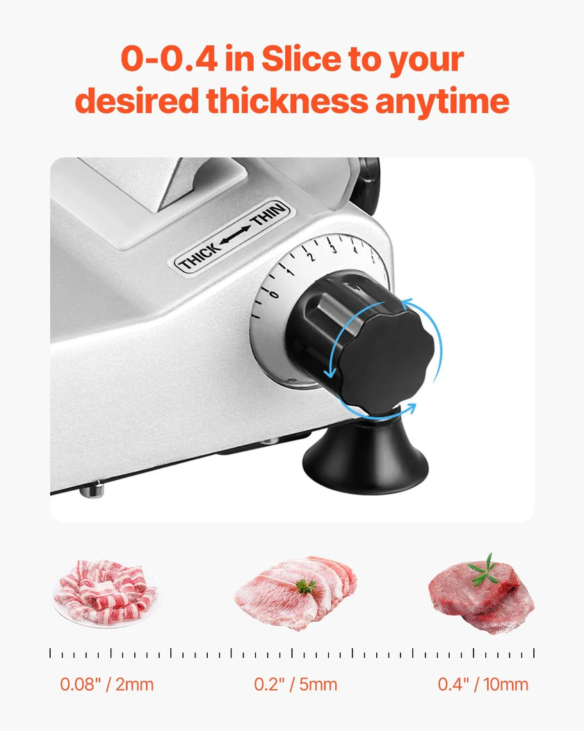 VEVOR Meat Slicer 180W 10 inch Electric Deli Food Slicer for Meat Bread Cheese