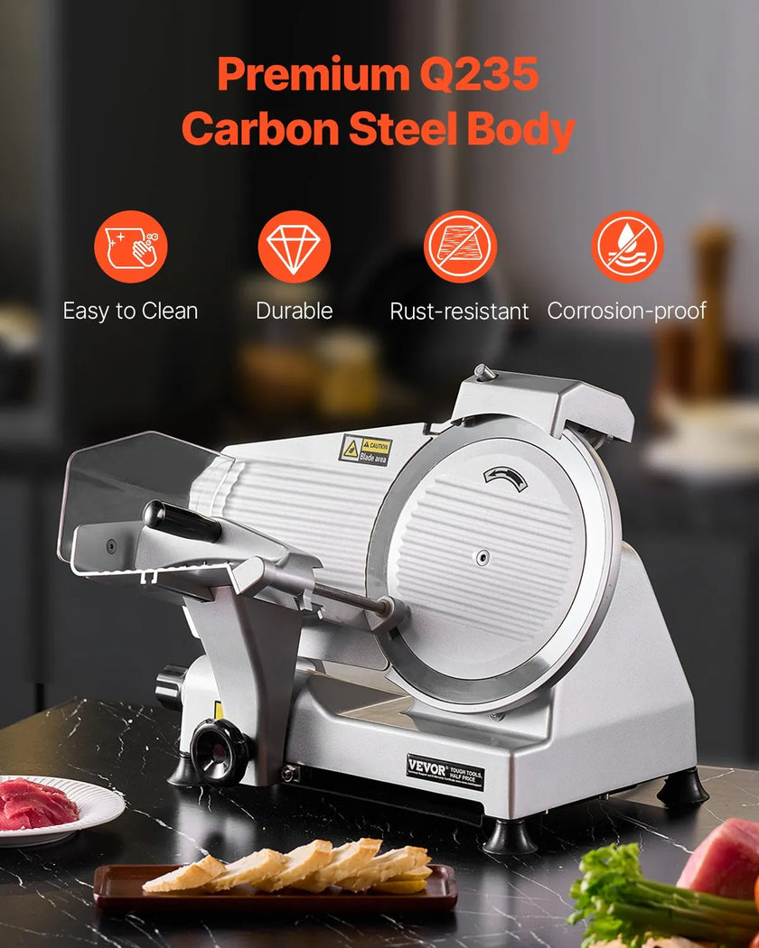 VEVOR Meat Slicer 180W 10 inch Electric Deli Food Slicer for Meat Bread Cheese