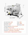 VEVOR Meat Slicer 180W 10 inch Electric Deli Food Slicer for Meat Bread Cheese