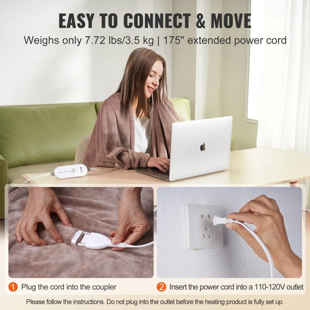 VEVOR Heated Blanket Electric Throw, 84