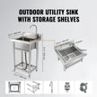 VEVOR Stainless Steel Utility Sink, 16 x 13 x 8.7 in Free Standing Small Sink Include Faucet & legs, 1 Compartment Commercial Single Bowl Sinks for Garage, Restaurant, Kitchen, Laundry
