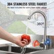 VEVOR Stainless Steel Utility Sink, 16 x 13 x 8.7 in Free Standing Small Sink Include Faucet & legs, 1 Compartment Commercial Single Bowl Sinks for Garage, Restaurant, Kitchen, Laundry