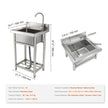 VEVOR Stainless Steel Utility Sink, 16 x 13 x 8.7 in Free Standing Small Sink Include Faucet & legs, 1 Compartment Commercial Single Bowl Sinks for Garage, Restaurant, Kitchen, Laundry