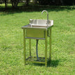 VEVOR Stainless Steel Utility Sink, 16 x 13 x 8.7 in Free Standing Small Sink Include Faucet & legs, 1 Compartment Commercial Single Bowl Sinks for Garage, Restaurant, Kitchen, Laundry
