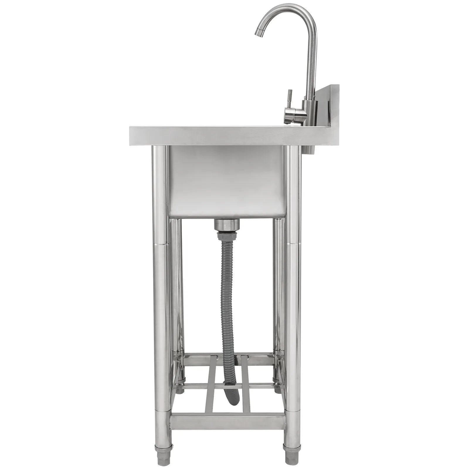 VEVOR Stainless Steel Utility Sink, 16 x 13 x 8.7 in Free Standing Small Sink Include Faucet & legs, 1 Compartment Commercial Single Bowl Sinks for Garage, Restaurant, Kitchen, Laundry