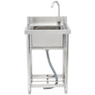 VEVOR Stainless Steel Utility Sink, 16 x 13 x 8.7 in Free Standing Small Sink Include Faucet & legs, 1 Compartment Commercial Single Bowl Sinks for Garage, Restaurant, Kitchen, Laundry