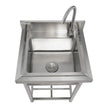 VEVOR Stainless Steel Utility Sink, 16 x 13 x 8.7 in Free Standing Small Sink Include Faucet & legs, 1 Compartment Commercial Single Bowl Sinks for Garage, Restaurant, Kitchen, Laundry