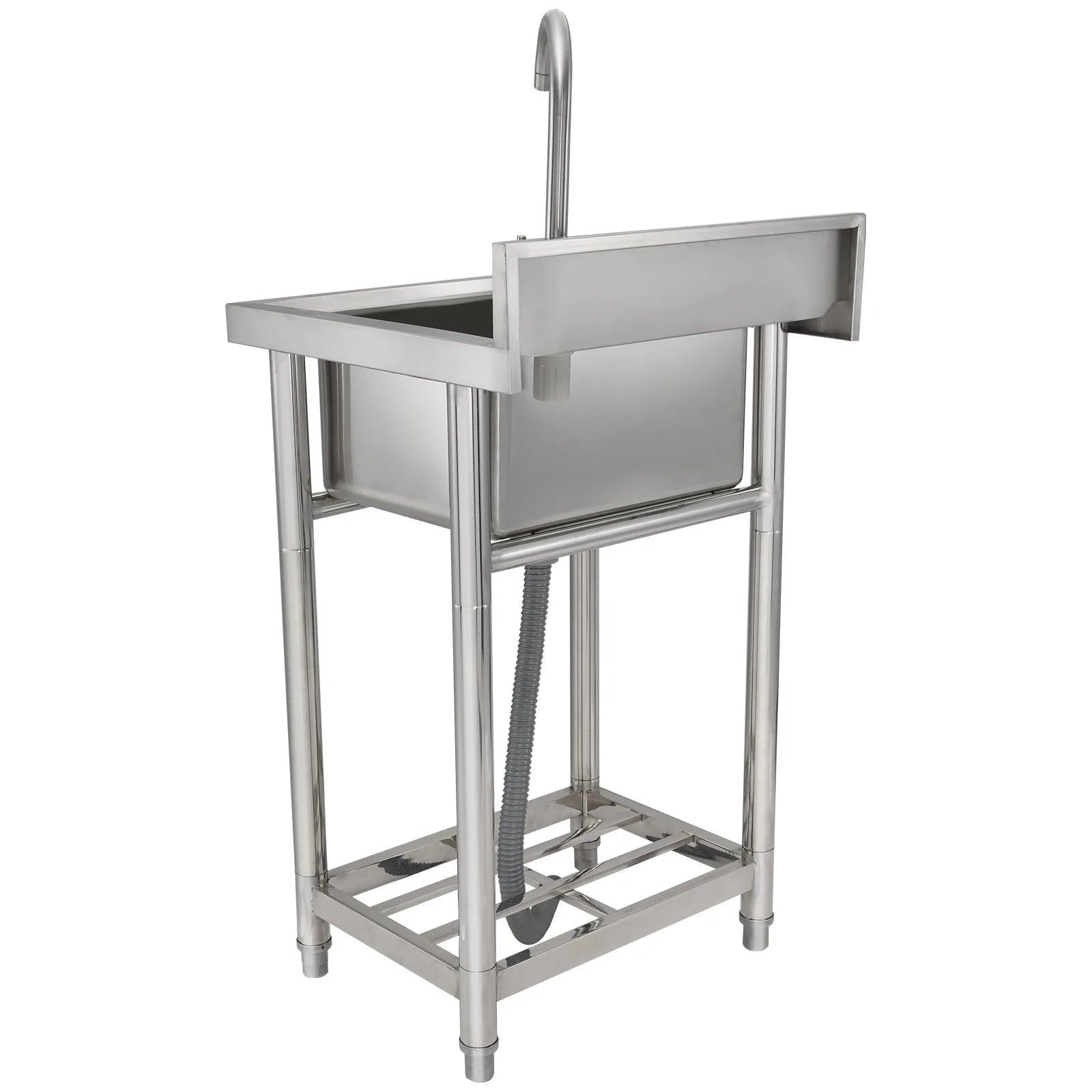 VEVOR Stainless Steel Utility Sink, 16 x 13 x 8.7 in Free Standing Small Sink Include Faucet & legs, 1 Compartment Commercial Single Bowl Sinks for Garage, Restaurant, Kitchen, Laundry