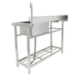 VEVOR Stainless Steel Utility Sink, 39.4 x 19.1 x 37.4 in Free Standing Single Bowl Commercial Kitchen Sink Set w/Workbench, Commercial Single Bowl Sinks for Garage, Restaurant, Laundry, NSF Certified