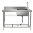 VEVOR Stainless Steel Utility Sink, 47.2 x 19.7 x 37.4 in Free Standing Small Sink w/Workbench Faucet & legs, 1 Compartment Commercial Single Bowl Sinks for Garage, Restaurant, Laundry, NSF Certified