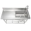 VEVOR Stainless Steel Utility Sink, 47.2 x 19.7 x 37.4 in Free Standing Small Sink w/Workbench Faucet & legs, 1 Compartment Commercial Single Bowl Sinks for Garage, Restaurant, Laundry, NSF Certified