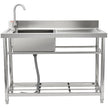 VEVOR Stainless Steel Utility Sink, 47 x 19.7 x 37.4 in Free Standing Single Bowl Commercial Kitchen Sink Set w/Workbench, Commercial Single Bowl Sinks for Garage, Restaurant, Laundry, NSF Certified