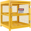 VEVOR Horizontal Cylinder Storage Cabinet, 4 x 33 lbs Cylinder Capacity, 31.02x30.04x35 inch Propane Storage Cage, Gas Cylinder Cabinet, Yellow Powder Coat Finish, for Freon, Gases, Oxygen, Nitrogen