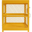 VEVOR Horizontal Cylinder Storage Cabinet, 4 x 33 lbs Cylinder Capacity, 31.02x30.04x35 inch Propane Storage Cage, Gas Cylinder Cabinet, Yellow Powder Coat Finish, for Freon, Gases, Oxygen, Nitrogen