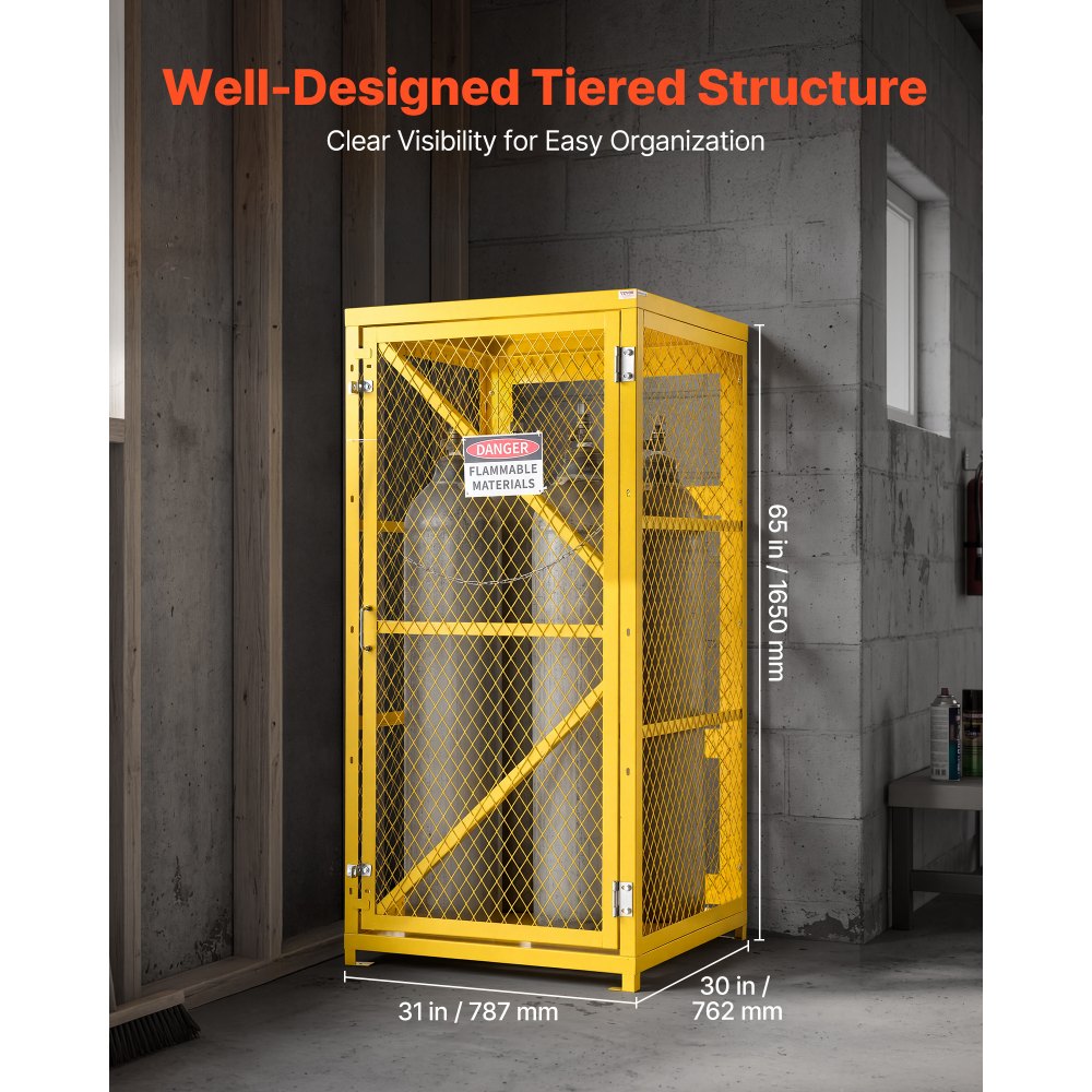 Vertical Cylinder Storage Cabinet – 9 Cylinder Propane & Gas Storage Cage