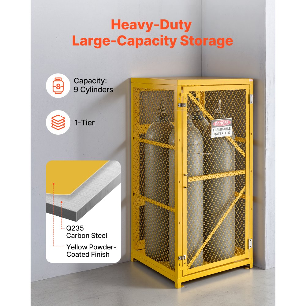 Vertical Cylinder Storage Cabinet – 9 Cylinder Propane & Gas Storage Cage