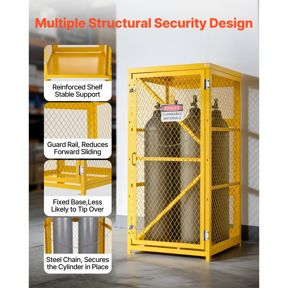 Vertical Cylinder Storage Cabinet – 9 Cylinder Propane & Gas Storage Cage