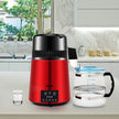VEVOR Water Distiller, 1 L/H, 4L Distilled Water Maker w/ 0-99 H Timing, 750W Countertop Water Purifier w/Dual Temp Display, Glass Carafe Cleaning Powder 3 Carbon Packs Equipped, Red