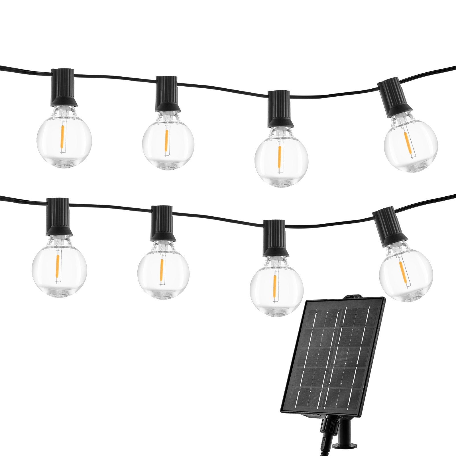 100FT Solar LED Outdoor String Patio Lights Waterproof with Remote Control