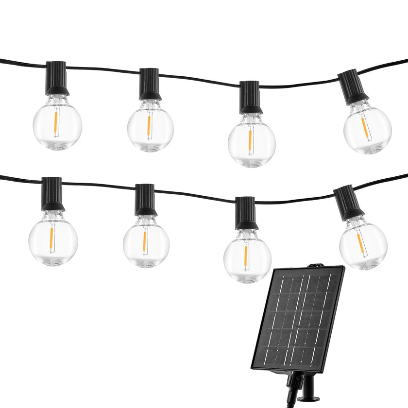 100FT Solar LED Outdoor String Patio Lights Waterproof with Remote Control