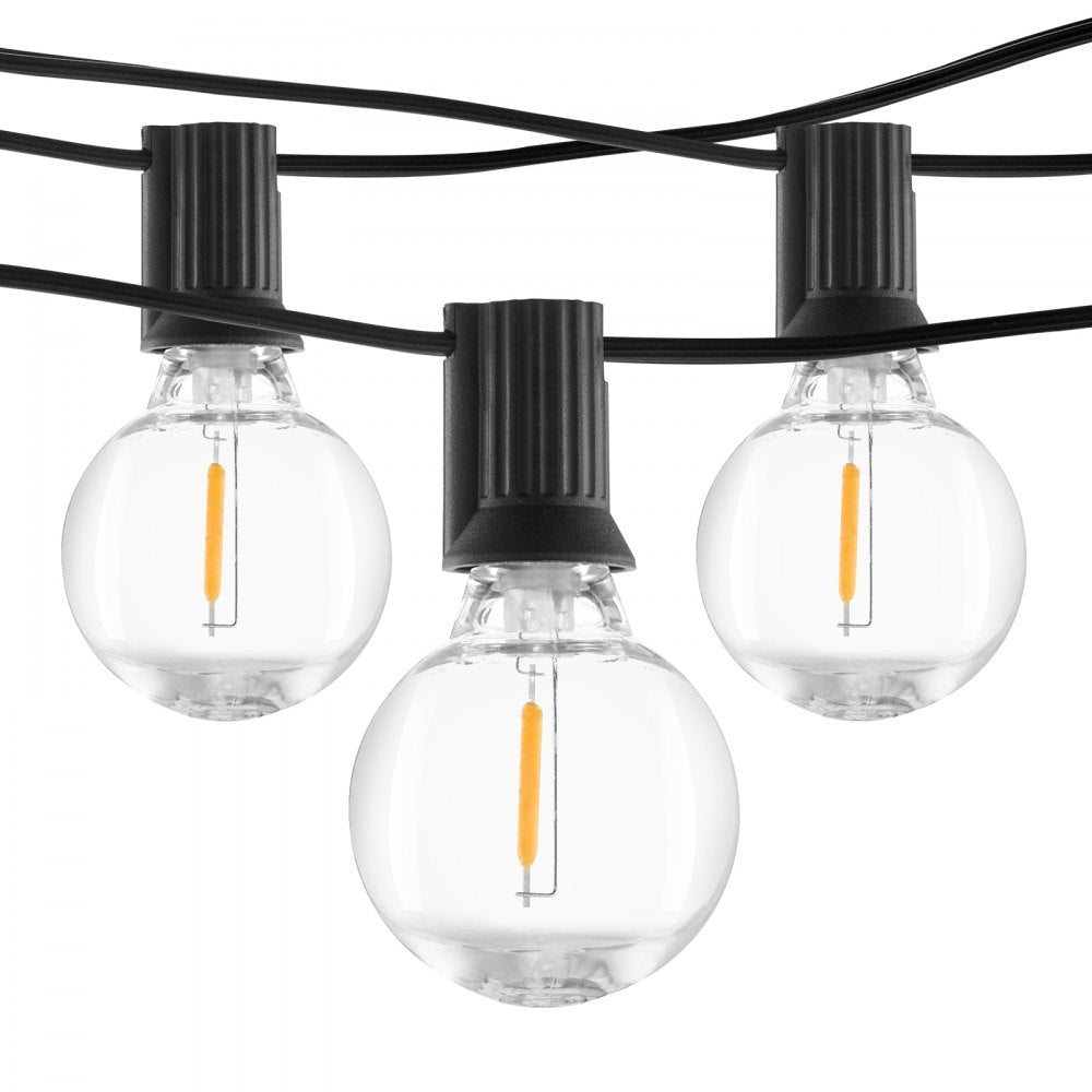 VEVOR 100FT LED Outdoor String Patio Lights Waterproof G40 Shatterproof Bulbs