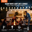 200FT LED Outdoor String Lights – 100 ST38 Shatterproof Bulbs – 2700K Dimmable Waterproof Patio Lights