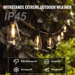 200FT LED Outdoor String Lights – 100 ST38 Shatterproof Bulbs – 2700K Dimmable Waterproof Patio Lights