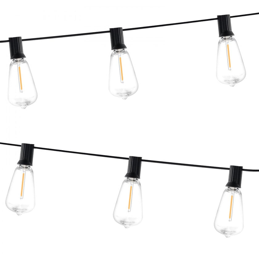 VEVOR 200FT LED Outdoor String Patio Lights Waterproof ST38 Shatterproof Bulbs
