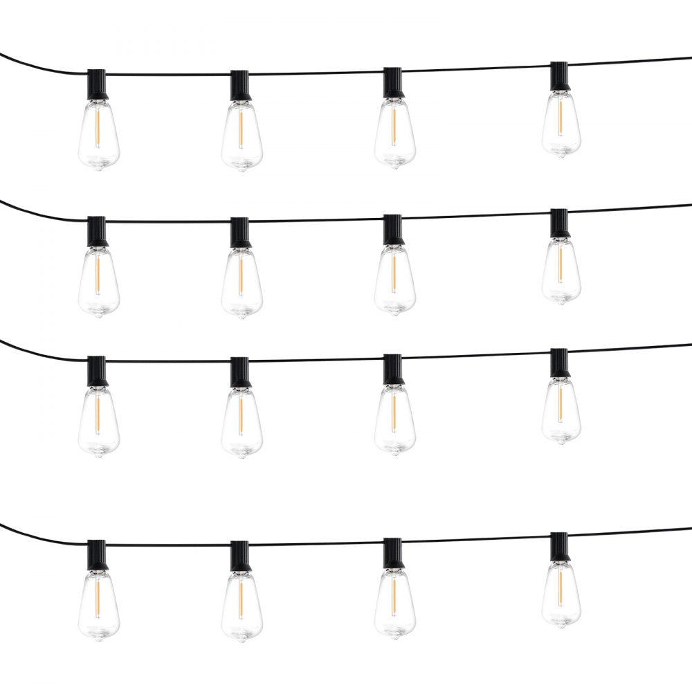 VEVOR 200FT LED Outdoor String Patio Lights Waterproof ST38 Shatterproof Bulbs