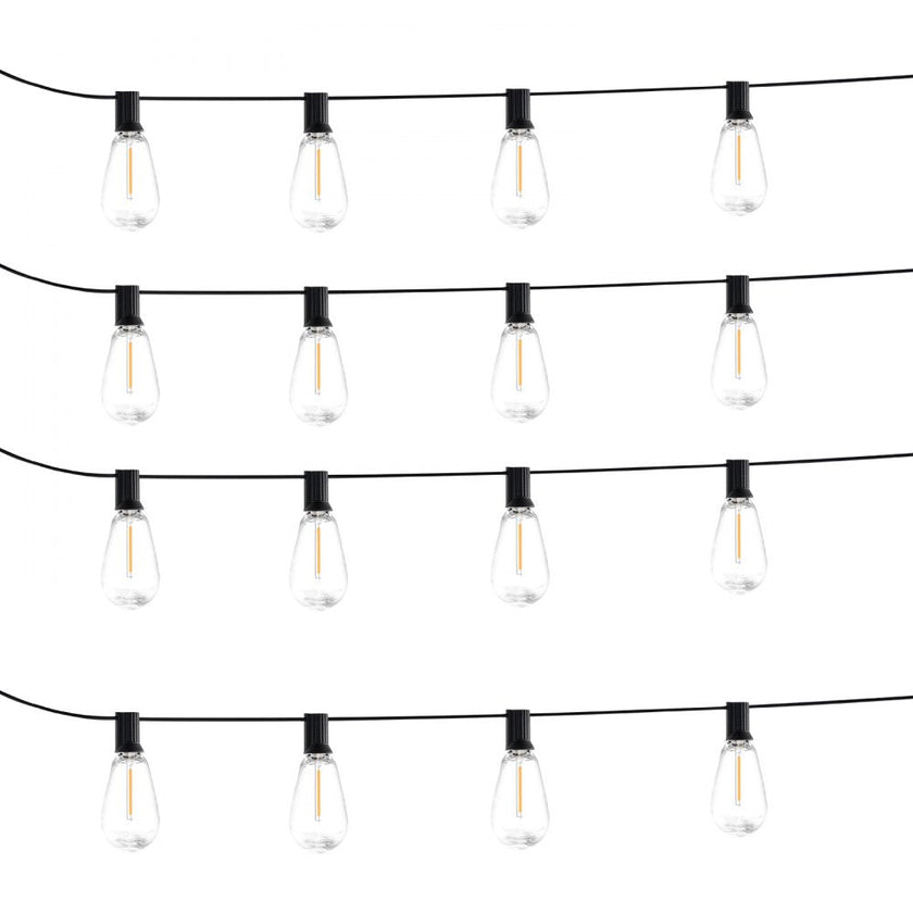 VEVOR 50FT LED Outdoor String Patio Lights Waterproof 15 S14 Shatterproof Bulbs