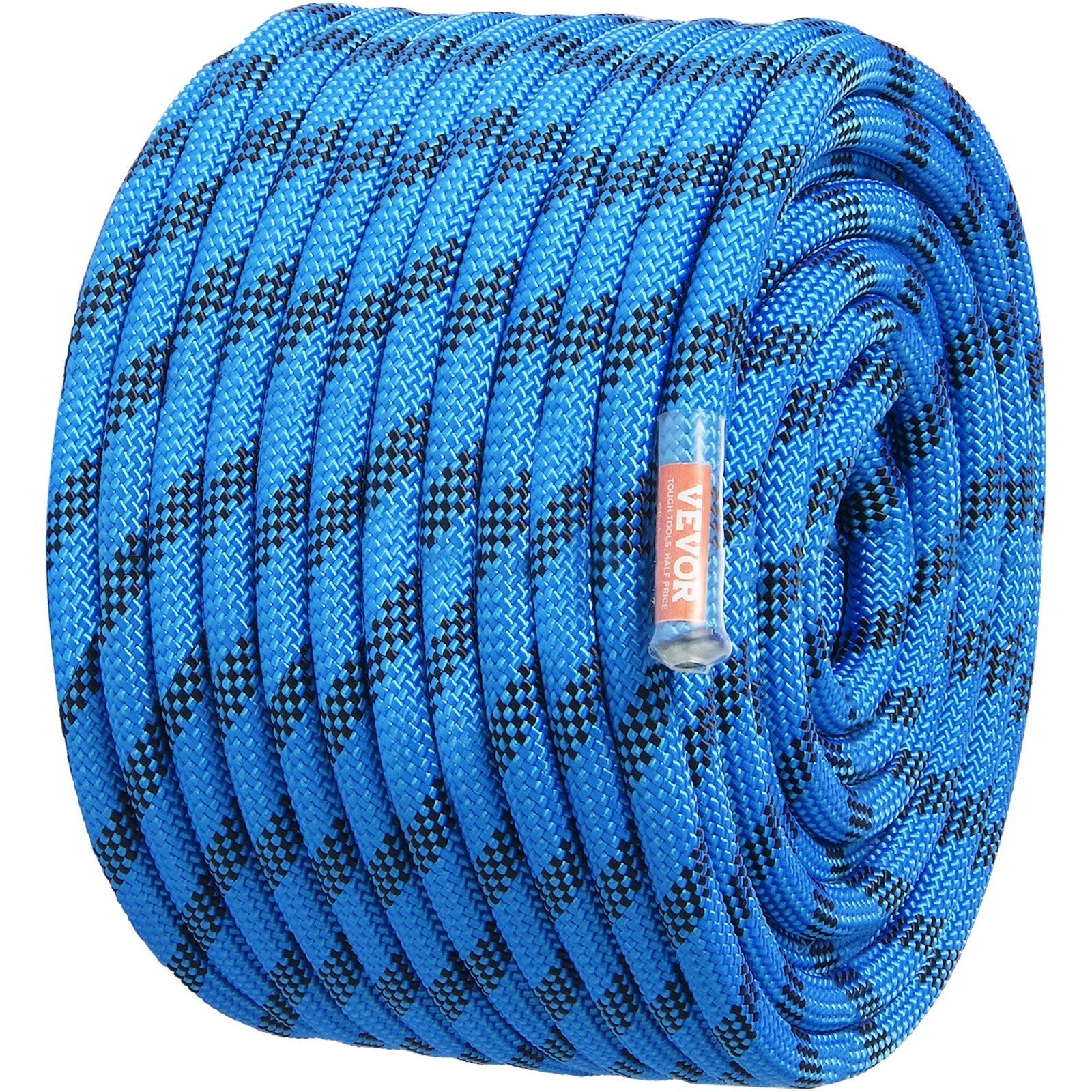 VEVOR 12.7mm Static Climbing Rope 45.7M(150ft) Outdoor Rock Climbing Rope Blue