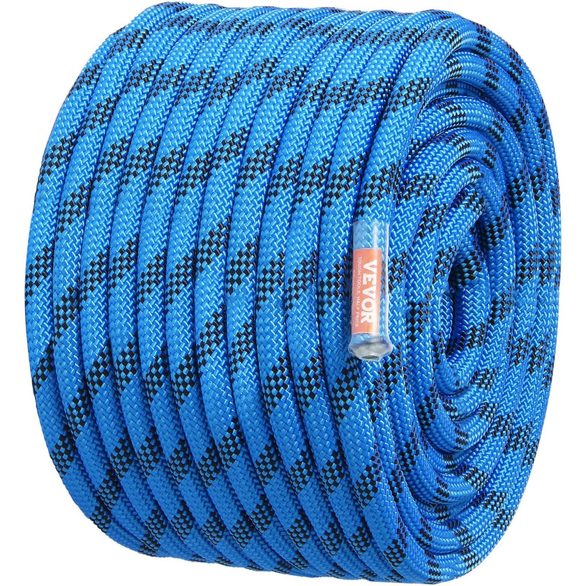 VEVOR 12.7mm Static Climbing Rope 45.7M(150ft) Outdoor Rock Climbing Rope Blue