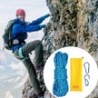 VEVOR Static Climbing Rope, 64 ft Outdoor Rock Climbing Rope with 26KN Breaking Tension, 0.4'' /10mm High Strength Safety Rope, Escape Rope with 2pcs Carabiner and Storage Bag
