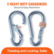 VEVOR Static Climbing Rope, 96 ft Outdoor Rock Climbing Rope with 26KN Breaking Tension, 0.4'' /10mm High Strength Safety Rope, Escape Rope with 2pcs Carabiner and Storage Bag