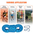 VEVOR Static Climbing Rope, 96 ft Outdoor Rock Climbing Rope with 26KN Breaking Tension, 0.4'' /10mm High Strength Safety Rope, Escape Rope with 2pcs Carabiner and Storage Bag