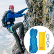 VEVOR Static Climbing Rope, 96 ft Outdoor Rock Climbing Rope with 26KN Breaking Tension, 0.4'' /10mm High Strength Safety Rope, Escape Rope with 2pcs Carabiner and Storage Bag