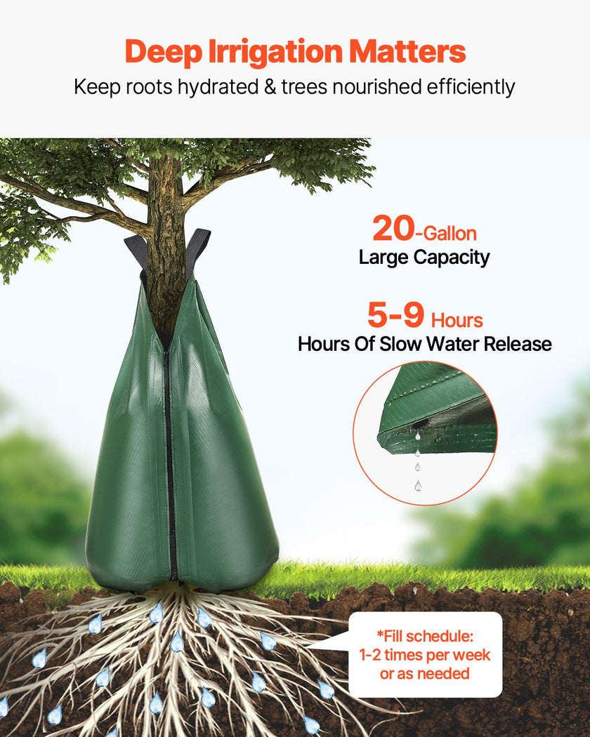 VEVOR Tree Watering Bag 25 Packs 20 Gallons Slow Release Tree Water Bag Durable
