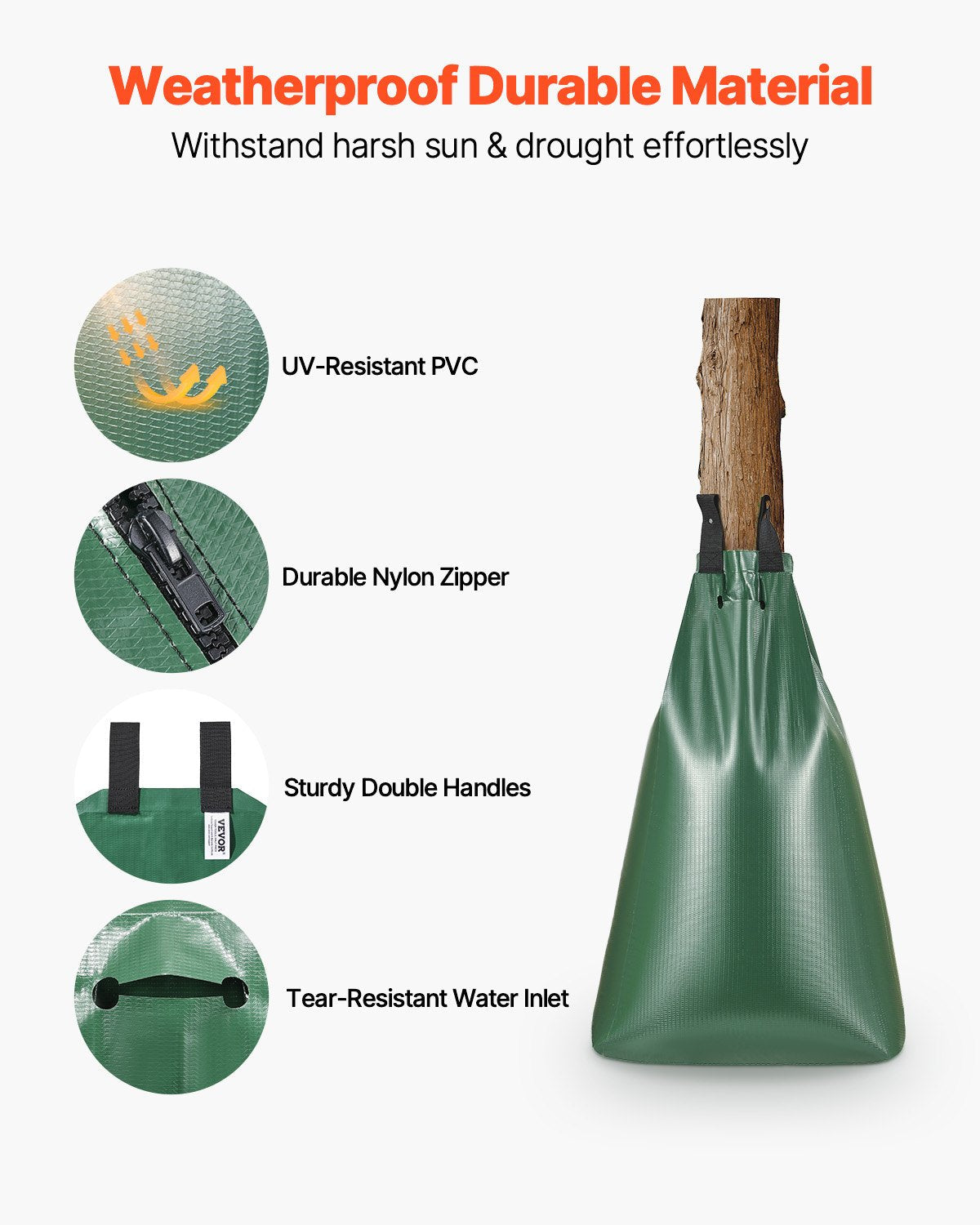VEVOR Tree Watering Bag 4 Packs 20 Gallons Slow Release Tree Water Bag Durable